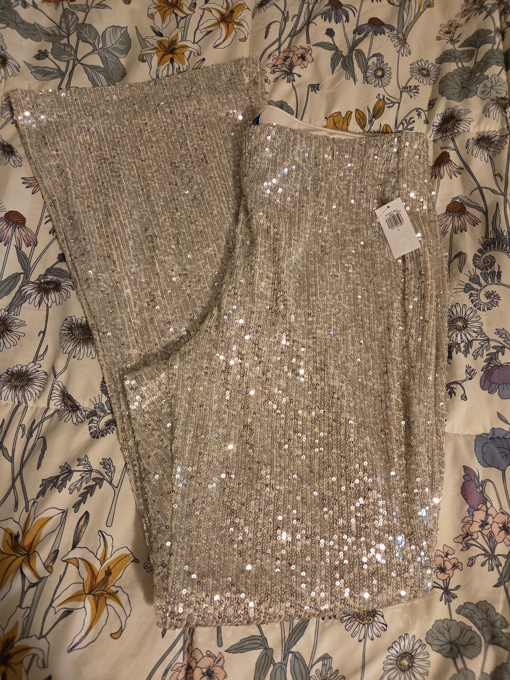 Sequin Midrise Flare Pants